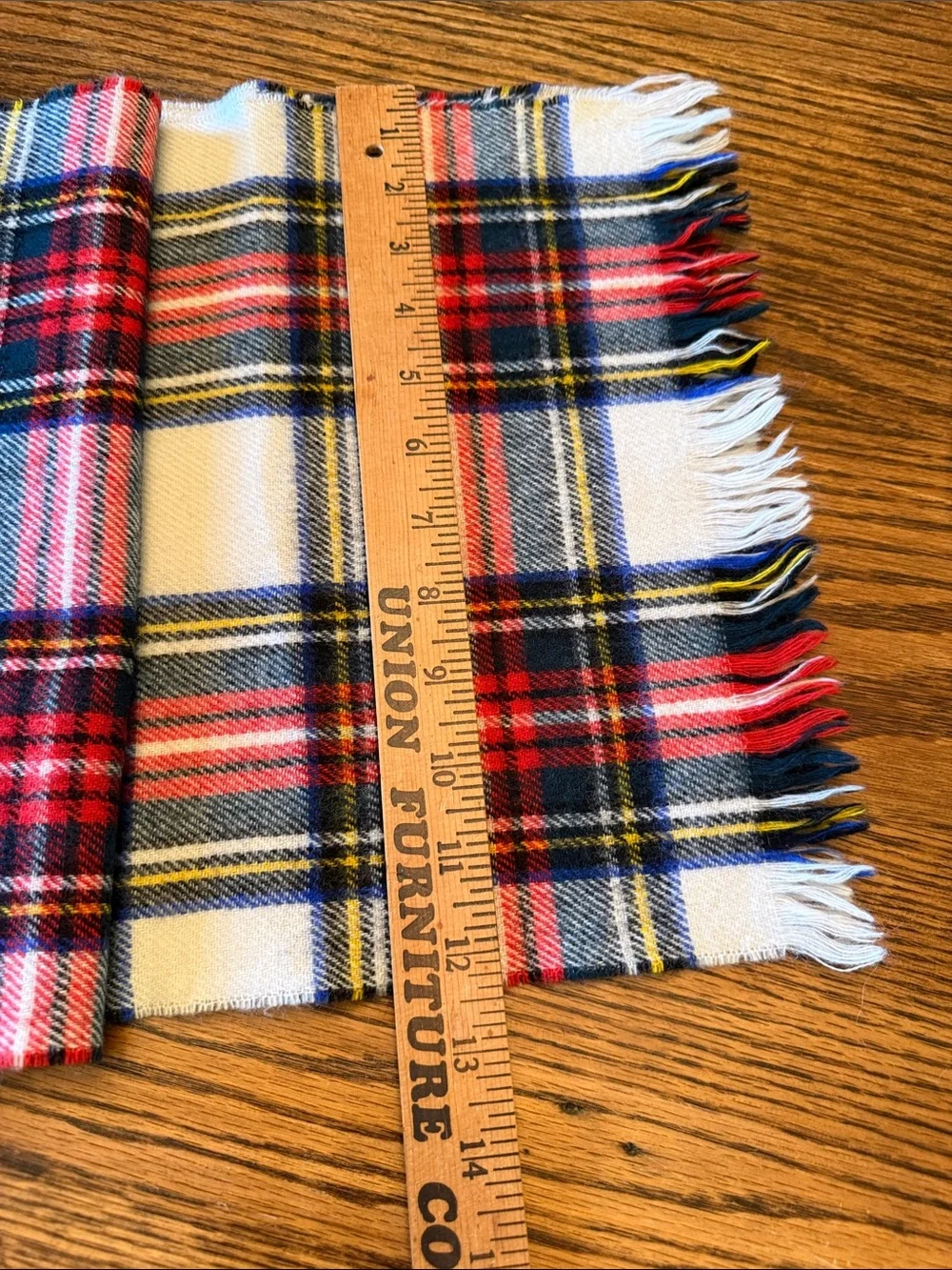 Vintage Made in Scotland 100% Pure Wool Tartan bold Plaid Scarf Fringe 56”